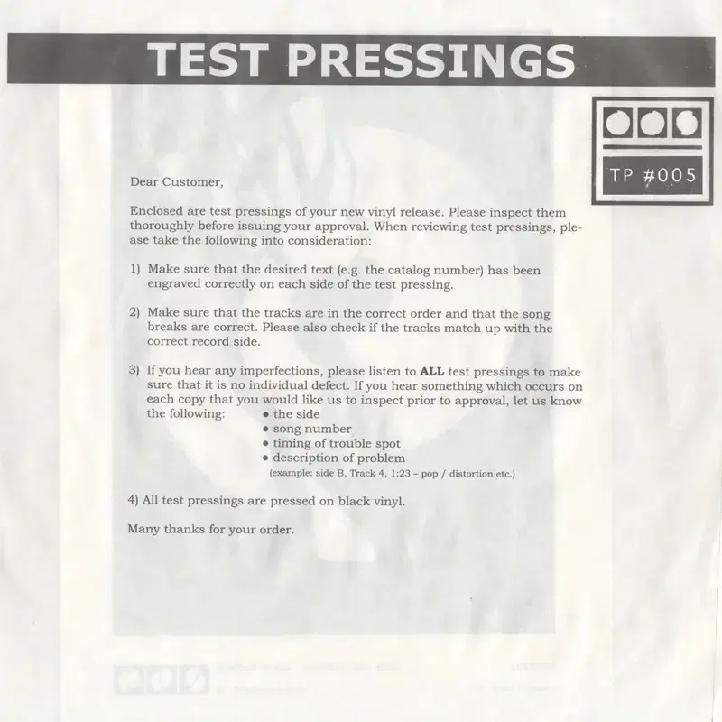 Testpressing#005