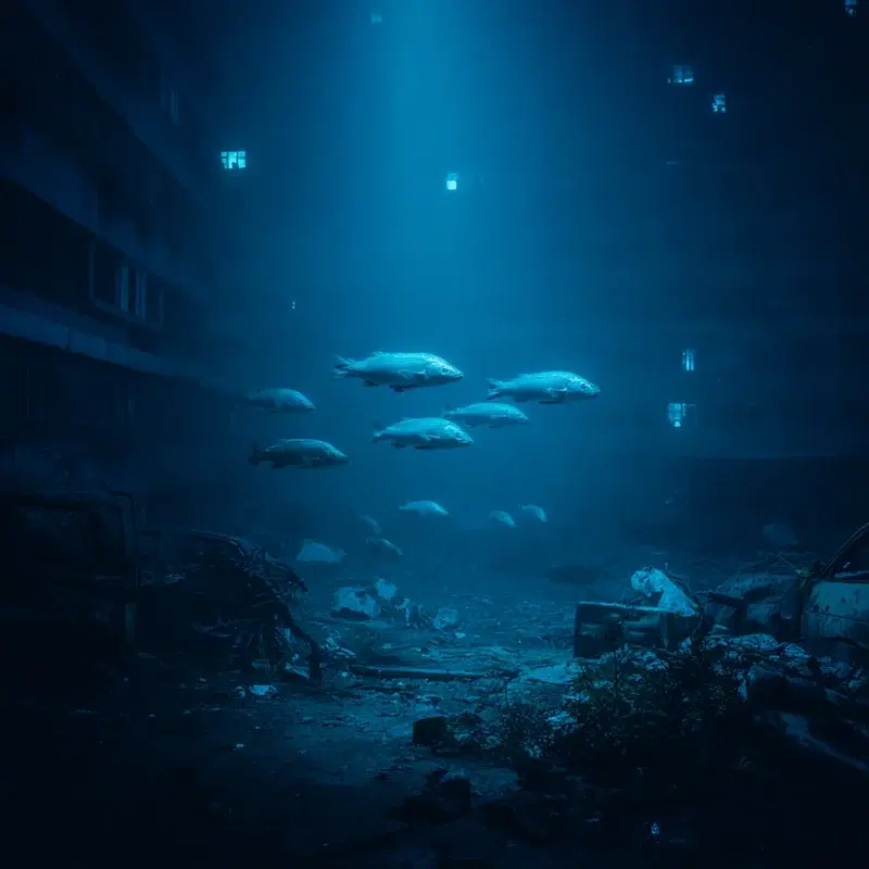 drowned in blue